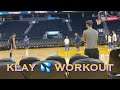 📺 KLAY WORKOUT 😱 at Warriors pregame before Portland Trail Blazers at Chase Center in SF (1of4)