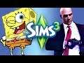 Making SPONGEBOB and HITMAN in The Sims 3!