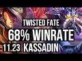 TWISTED FATE vs KASSADIN (MID) | 68% winrate, 3/1/8 | KR Diamond | 11.23