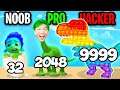 NOOB vs PRO vs HACKER In DINO 2048!? (MAX LEVEL!)