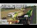 STEALING SOME BARLEY WITH 5 HARVESTERS | OAKFIELD FARM | FARMING SIMULATOR 19