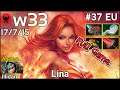 w33 [Liquid] plays Lina!!! Dota 2 Full Game 7.22