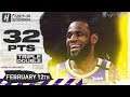LeBron James TRIPLE-DOUBLE 32 Pts Full Highlights | Lakers vs Nuggets | February 12, 2020