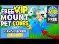 FREE MOUNT VIP PET CODES IN LAWN MOWING SIMULATOR! Roblox