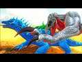 Varan de Gelo + Ghidorah + GodzillaS Caçando o White Boss Crawler! Ark Survival Evolved Dinossauros