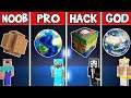 Minecraft: PLANET HOUSE BUILD CHALLENGE - NOOB vs PRO vs HACKER vs GOD in Minecraft Animation