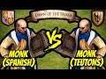 200 (Spanish) Monks vs 200 (Teutons) Monks | AoE II: Definitive Edition