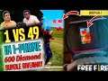 1 vs 49 Solo Vs Duo- I Phone Gameply- 600 Diamond Bundle Giveaway- Romeo Free Fire🙂