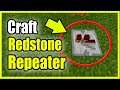 How to Make a Redstone Repeater in Minecraft Survival (Recipe Tutorial)