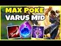 MAX POKE VARUS MID IS BONKERS! OLD NIDALEE SPEARS BUT THROUGH MINIONS!?! - League of Legends