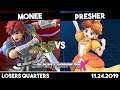 Monee (Roy/Mr. Game & Watch) vs Presher (Daisy/MegaMan) | Losers Quarters | Synthwave X #11