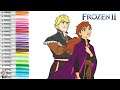 Disney Frozen 2 Coloring Book Pages Princess Anna and Kristoff with Olaf