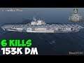 World of WarShips | Enterprise | 6 KILLS | 153K Damage - Replay Gameplay 4K 60 fps