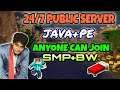 🔴MINECRAFT LIVE With SUBSCRIBERS 24/7 SERVER | PE + JAVA Cracked Minecraft SMP | Live Stream Hindi