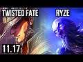 TWISTED FATE vs RYZE (MID) | 5/1/23, 1.7M mastery, 800+ games | KR Challenger | v11.17