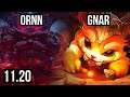 ORNN vs GNAR (TOP) | 7/2/10, 700+ games, 1.1M mastery, Dominating | EUW Master | v11.20