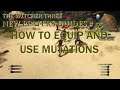 The Witcher 3 , New Players Guides # 55 , How To Equip And Use Mutagens