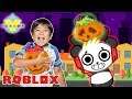 RYAN HALLOWEEN TRICK OR TREATING WITH COMBO PANDA IN ROBLOX! Let's Play Roblox Halloween Night