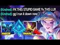 I PLAYED GLACIAL LUX AND MY KINDRED HAS A MENTAL BREAKDOWN! - League of Legends