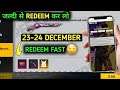 FREE FIRE REDEEM CODE TODAY | 23 DECEMBER REDEEM CODE FREE FIRE | FF REDEEM CODE TODAY 23 DECEMBER