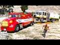 GTA 5 Real Life Mod #278 Heavy Wrecker Tow Truck Towing A Firetruck That Caught On Fire