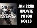COD Modern Warfare January 22nd 2020 Update Patch Notes (PS4 Xbox & PC)