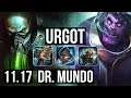 URGOT vs DR. MUNDO (TOP) | 6/0/10, 900+ games, 1.2M mastery, Dominating | KR Diamond | v11.17