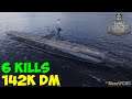World of WarShips | Graf Zeppelin | 6 KILLS | 142K Damage - Replay Gameplay 4K 60 fps