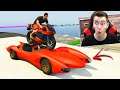 GTA V Online: MISSÃO IMPOSSÍVEL - VOANDO DE MOTO em cima de um CARRO!!! (CORRIDA)