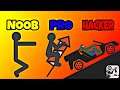 STICKMAN DISMOUNTING - NOOB VS PRO VS HACKER