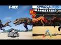 T-Rex vs Spinosaurus || Jurassic World Evolution & Ark Survival Evolved