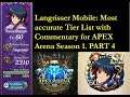 The most accurate tier list for global S1 APEX arena [Langrisser Mobile]- PART 4. Aand BC tier
