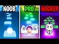 Can We Go NOOB vs PRO vs HACKER In TILES HOP EDM RUSH!? (SUPER SATISFYING APP GAME!)