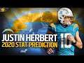 Justin Herbert: 2020 Stats Projection (If He Starts) L.A. Chargers  | Director's Cut