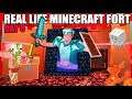 Real Life MINECRAFT Box Fort! 24 Hour Challenge DAY 8 - GOING To The NETHER!