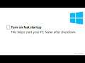 How to Enable Fast Startup/Boot in Windows 10