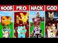 Minecraft: IRON MAN HOUSE BUILD CHALLENGE - NOOB vs PRO vs HACKER vs GOD in Minecraft