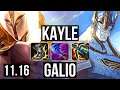 KAYLE vs GALIO (MID) | 1200+ games, 1.0M mastery, Dominating, 11/4/9 | EUW Master | v11.16