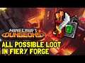 Minecraft Dungeons All Possible Loot In Fiery Forge Showcase (All Weapons, Armor & Artifacts)