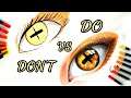 DON'T VS DO How to draw anime eyes (NARUTO) KURAMA MODE DRAWING
