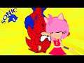 Sonic is Spiderman vs Sonic.exe -  Spider Hedgehog Upside-Down Kiss Amy