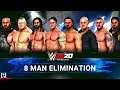 WWE 2K20 8 Man Elimination Match Gameplay | PS4 Gameplay Hello Levels