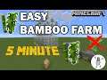 EASY BAMBOO FARM in 5 MINUTES (NO SLIME) 🌱 - MINECRAFT 1.16+