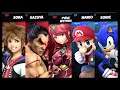 Super Smash Bros Ultimate Amiibo Fights – Sora & Co #288 Sora, Kazuya & Pyra vs Mario & Sonic