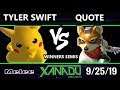 S@X 321 SSBM - Tyler Swift (Pikachu) Vs. Quote (Fox) Smash Melee Winners Semis