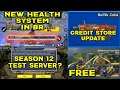 New Health System in Battle Royale, Season 12 Test Server Cod Mobile..Credit Store Update, Free Skin