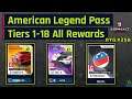 Asphalt 9 | American Legend Pass - Tiers 1-18 Rewards | RTG #258