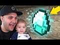 We found our first DIAMONDS! (Father Son Minecraft Survival)