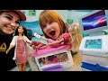 BROKEN LEG Barbie!!  Doctor Adley visit for an X-RAY and emergency check up! new play pretend cast
