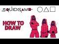 How To Draw Red Guards Suit Squid Game Step by Step